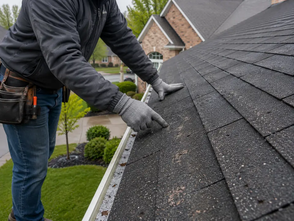 Roofing inspection for possible hail damage in Lexington